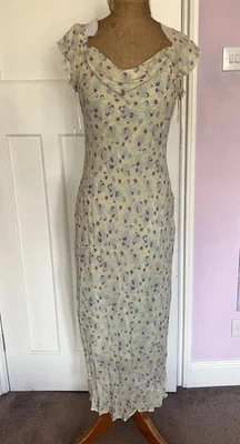 Ladies Debenhams Collection Dress Size 14 pastel yellow purple blue dots ruffles - image 1 of 4