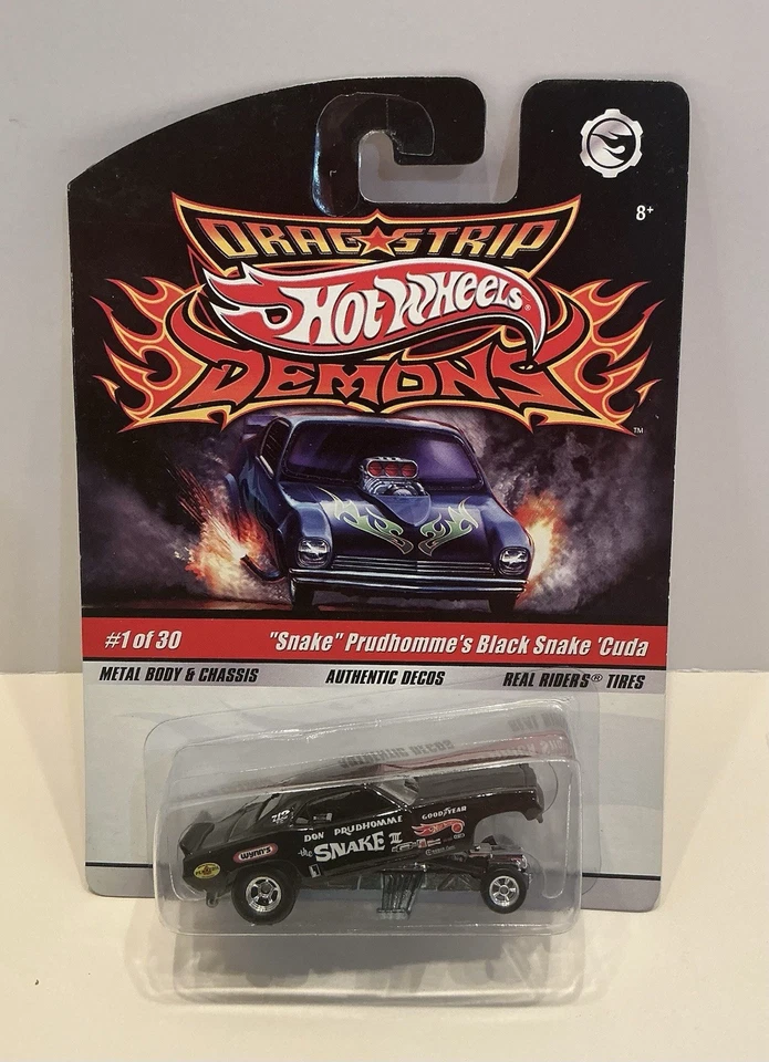 Coche de demonios Hot Wheels 2008 Don Prudhomme tira de arrastre negra escala 1:64 Foto 1 de 4