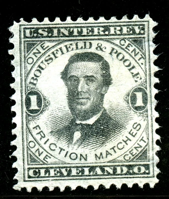 RO 35e, Bousfield & Poole match revenue stamp. - Image 1 of 2