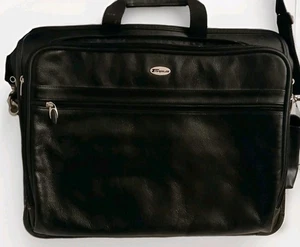 Targus Leather Laptop/Messenger Bag/Briefcase W/ Shoulder Strap Phone Pocket - Picture 1 of 13