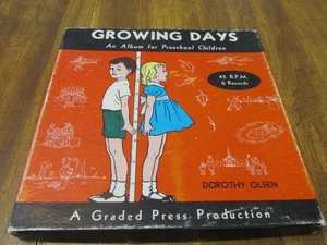 Set of 6 Vintage 45 RPM Records "Growing Days" for Preschool Children - Picture 1 of 6