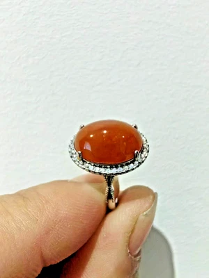 $150 A SUPER GREAT YELLOW JADE jadeite Men/Women diamond Adjustable Size Ring 3g Foto 1 de 3