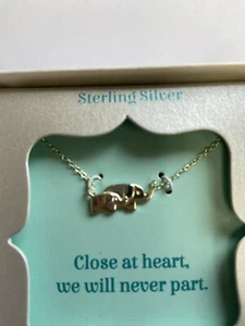 Sterling Silver ChainElephant Close A Heart New in Box. b24 - Picture 1 of 7