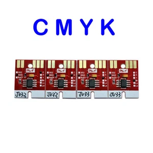 4 pièces puce permanente pour cartouche Mimaki JV33 CJV30 JV5 JV34 SS21 4 couleurs CMJN - Photo 1/7
