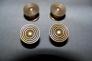 FOUR, Vintage, Small, Rose Brass Tone, Cabinet / Furniture Knobs - SEE INFO - Picture 1 of 6