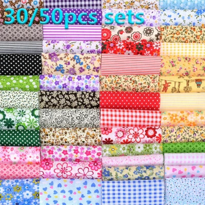 100% Cotton Fabric Assorted Pre-Cut Bundle DIY Decor 10/25cm 5-50Pc - Image 1 of 4