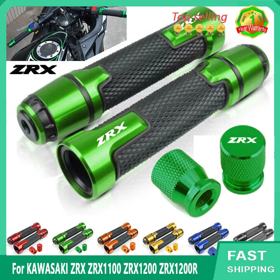 For KAWASAKI ZRX1100 ZRX1200 ZRX1200R Handlebar Grip Handle Grips+tire valve cap Foto 1 de 4