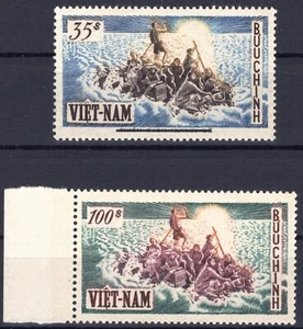 Sellos de valor clave de Vietnam 1955 $35 + $100 Michel #106-107 limpios MVLH OG - Imagen 1 de 2