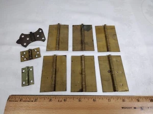 Lot of 9 Vtg Brass Hinges, 6 – 3” x 2” plus 3 Miscellaneous see pics (502) - Picture 1 of 9
