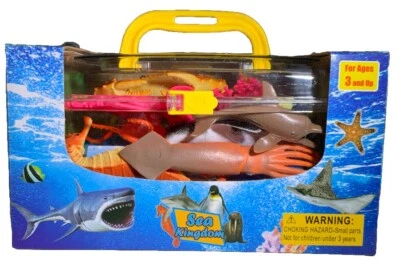 Juego de 12 piezas de animales marinos juguete educativo STEM con estuche de almacenamiento para niños Foto 1 de 4