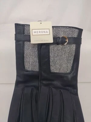 Guantes de tela Merona de cuero negro L/Xl nuevos Foto 1 de 4