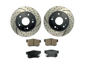 Se adapta a rotores de freno traseros perforados y pastillas de cerámica Acura TSX 2004-2007 2008 - Imagen 1 de 8