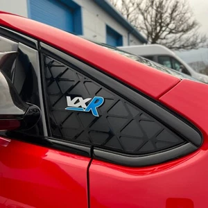 Vauxhall Opel Astra J Front Window Inserts (Pair) - Silver/Light Blue VXR Logos - Picture 1 of 4