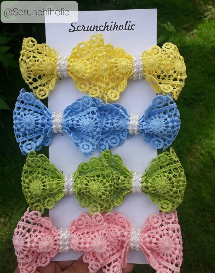 Conjunto de 8 piezas de lazo de ganchillo colorido para niñas entrega gratuita Foto 1 de 4