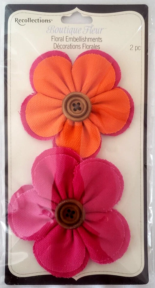 RECUERDOS Boutique Flor ADORNOS FLORALES - 2 piezas - ROSA/NARANJA Foto 1 de 2