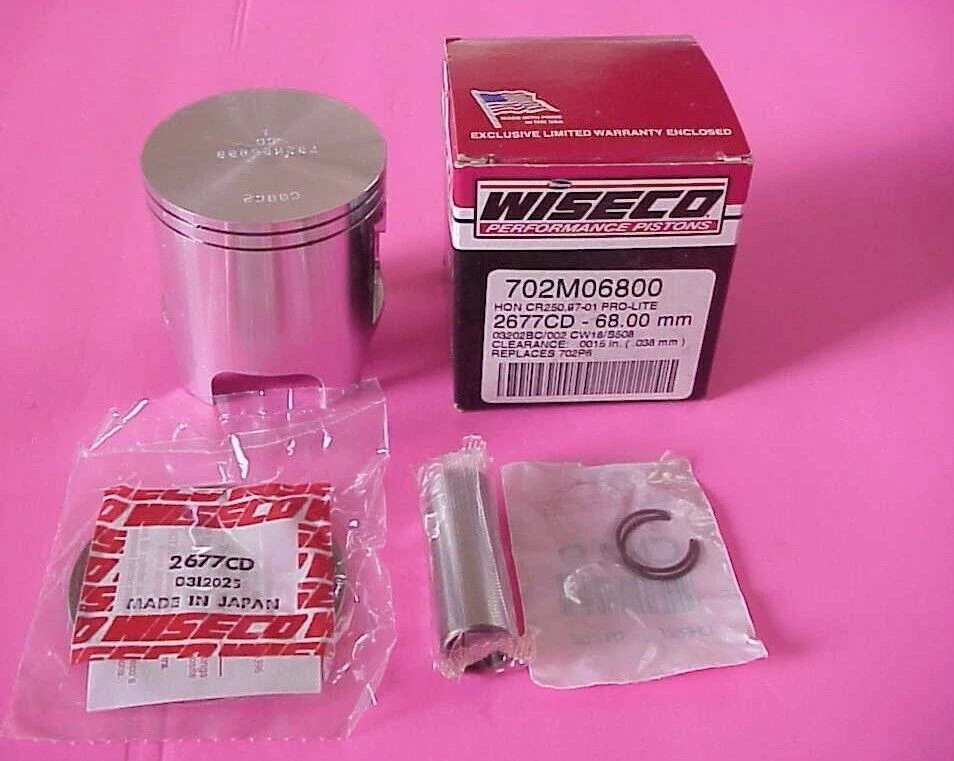 Anéis de pistão Wiseco Pro-Lite Kit CR250R 97-01 98 99 00 Honda Top End 68mm 702P6 - Imagem 1 de 1