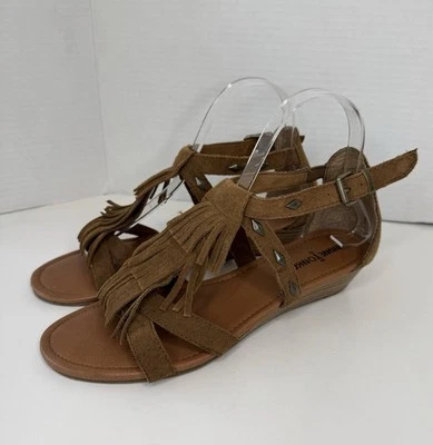 Sandalias de gamuza Minnetonka Merriam flecos boho tostadas para mujer 8 festival gladiador Foto 1 de 4