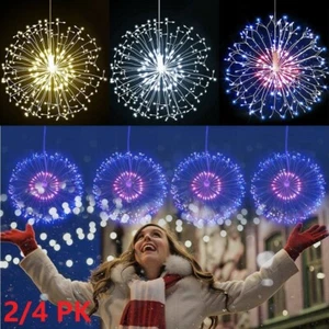 2PK Firework LED String Lights 120LED Copper Wire Strip Fairy Light with Remote - Picture 1 of 11