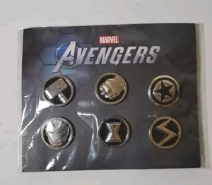 Marvel Avengers Thor Captain America Iron Man Pins 2020 Video Game 6 Pin Set New - Picture 1 of 2