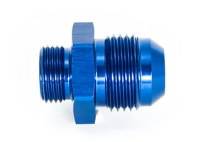 Gewindeadapter G 3/8" BSP zu Dash 10 / -10 AN / JIC 10 Blau eloxiert 7/8 - 14UNF - Picture 1 of 3