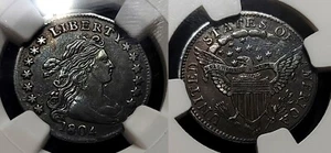 1804 13 Star Rev JR-1 Draped Bust Dime 10c NGC AU 53 - Picture 1 of 9