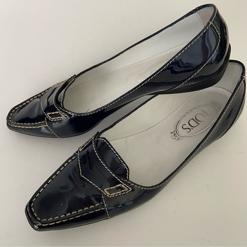 TOD’S Scarpe mocassini mocassini mocassini in pelle verniciata Tod's usati in ottime condizioni