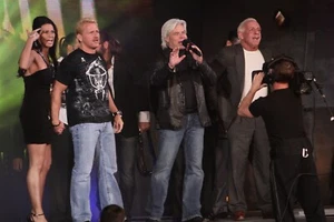 RIC FLAIR & ERIC BISCHOFF 8x10 TNA COLOR PHOTO ROH ECW WWE NXT AEW NXT - Picture 1 of 1