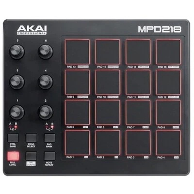 AKAI MPD218 Feature-Packed Highly Playable Pad Controller 23.9 x 20.1 x 4.1 cm - Image 1 of 4