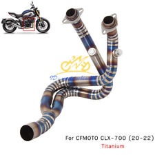 Titanium Header Pipe Slip on Exhaust Front Link Tube For CF MOTO CLX-700 2020-22