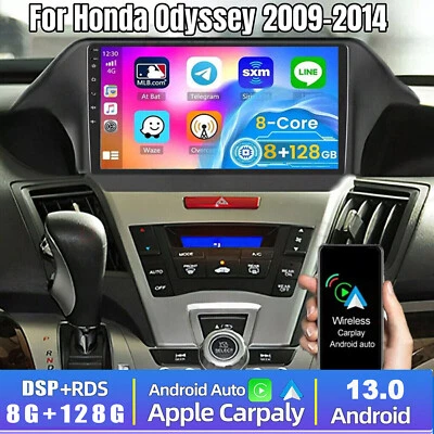 Car Radio Stereo 8+128G For Honda Odyssey 2009-2014 Android 13 Carplay GPS Navi - Image 1 of 4
