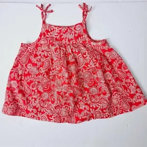 Baby Gap Girls Red Paisley Print Bow Tank Top Size 4YRS NWOT - Picture 1 of 11