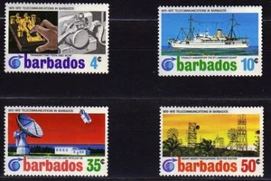 BARBADOS #368-371 MNH CENTENARY TELECOMMUNICATION TO & FROM BARBADOS - Picture 1 of 1