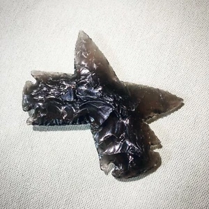 Flint Knapped Mid Air Collision double arrowhead Obsidian MADE TO ORDER - Picture 1 of 7