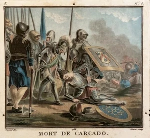 Antique Engraving Aquatint 1788 Jean Baptiste Morret Death of Jean de Carcado - Picture 1 of 2