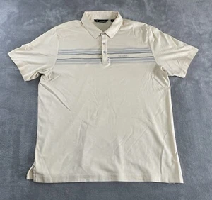 Travis Mathew Polo Shirt Mens XL Light Yellow Striped Golf Stripes Pima Cotton - Picture 1 of 11