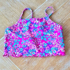Crewcuts Girls Bikini Swim Top Purple Floral Size 8 NWT - Picture 1 of 4