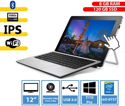 taktil 2w1 HP ELITE x2 1012 G1 m5-6Y57 SSD LTE IPS Win 10 GradeB - Bild 1 von 4