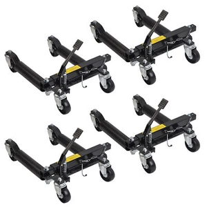 4x 1500lbs Hydraulic Positioning Jack 12" Wheel Dolly Lift Vehicle Mover Car SUV - Picture 1 of 11