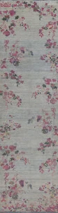 Alfombra china corredor oriental Art Deco azul claro tinte vegetal alfombra hecha a mano 3x12 - Imagen 1 de 20
