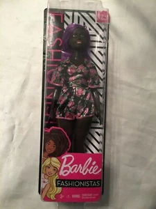 African American Barbie FXL58 Fashionistas Doll #125 Purple Hair Full Figure NIB - Picture 1 of 2