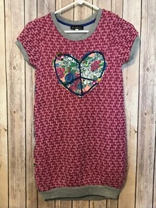 Abito maglione maglia bambina Hannah Banana cuore fiori schiena 12 bottoni gemelli - Foto 1 di 2