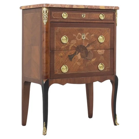 Antique Mahogany Marble Top Commode Cover