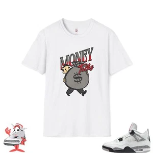 Matching T-Shirt for Air Jordan Retro 4 White Cement 2025 Money Talks Retro IV  - Picture 1 of 5