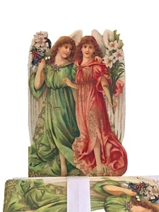 The Gifted Line Punch Studio 8 Die Cut Christmas Cards Envelopes TWIN ANGELS~New - Picture 1 of 6