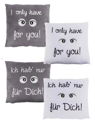 Nur Augen für Dich Nicki Kissen samtig weich incl. Füllung 40x40 cm Kissenbezug  - Bild 1 von 3