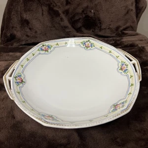 Vintage Nippon handbemalt Servierschale mit Griffen 10" - Bild 1 von 6