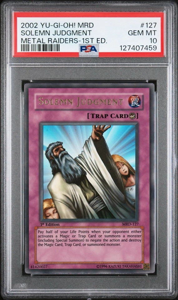 Yu-Gi-Oh! Solemn Judgment MRD-127 1st Edition PSA 10 Gem Mint-Ultra Rare - Image 1 of 2