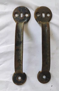 2 tiradores de puerta de granero de hierro de acero antiguos/de colección de 6 1/2" - Imagen 1 de 3
