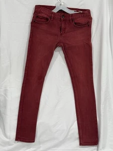 XXX Rude Button Fly Skinny Jeans Men's Size 30 x 29 Red Pants Hot Topic - Picture 1 of 8