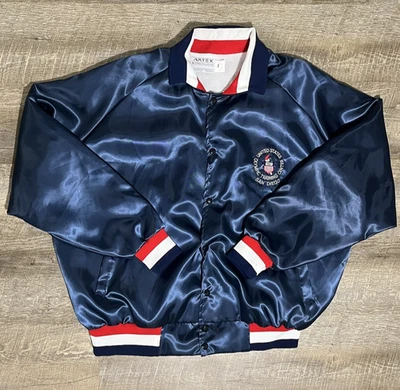 Chaqueta de Entrenamiento Olímpico ARTEX De Colección Para Hombre 2XL Satén Hecha en EE. UU. Años 80 90 Foto 1 de 4